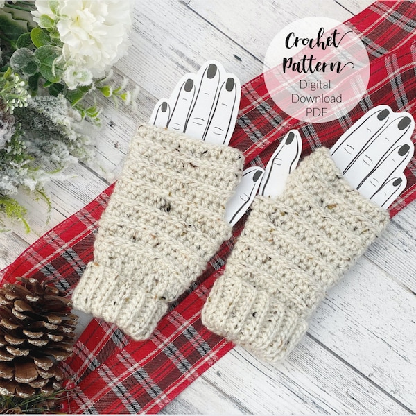 Crochet Fingerless Gloves Pattern, Crochet Pattern, Crochet Gloves, Crochet Adult Gloves