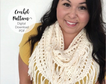 Sassy Scarf, Crochet Scarf, Crochet Infinity Scarf, Crochet Pattern, Crochet Scarf Pattern, Crochet Infinity Scarf Pattern