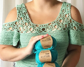Crochet Pattern- Crochet Crop Top Pattern- Crochet Summer Pattern- Crochet Top Pattern- Crochet Shirt Pattern- Crochet Shoulder Cut Out