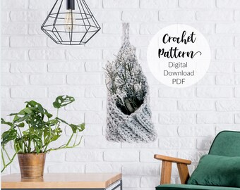 Crochet Hanging Basket Pattern – DIY Wall Decor (Digital Download)