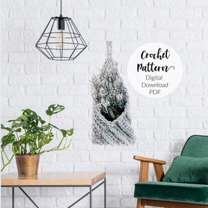 Crochet Pattern- Crochet Hanging Basket Pattern- Crochet Basket- Crochet Wall hanging