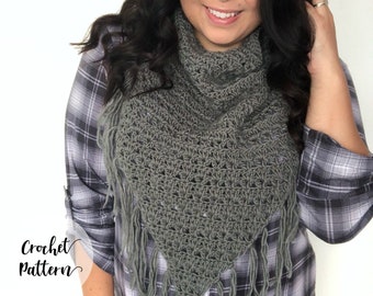 Crochet Triangle Scarf Pattern – Bandanna Style (PDF Download)
