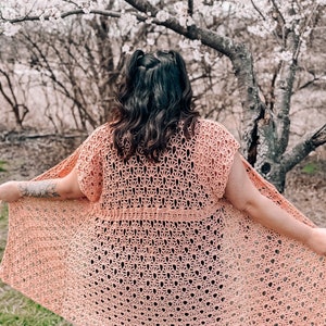 Crochet Cover Up Pattern- Crochet Cardigan Pattern- Crochet Summer Top- Crochet Garment- Summer Crochet- Crochet Pattern PDF