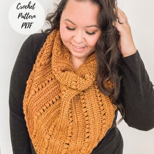 Crochet Scarf Pattern- Triangle Scarf- Cowl- Shawl- Oversized scarf- Big scarf-Sawyer Scarf- Crochet triangle scarf- Crochet Shawl Pattern
