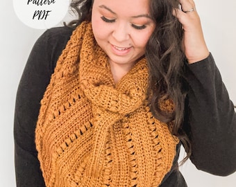 Crochet Triangle Scarf Pattern – Oversized Cowl Shawl (PDF Pattern)