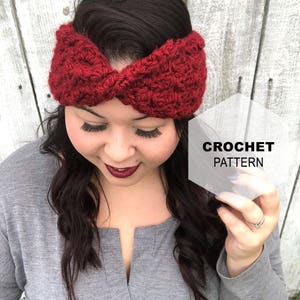 Crochet Headband Pattern- Crochet Pattern- Twisted headband- Crochet turban- Crochet ear warmer