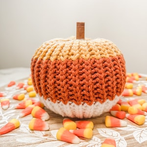 Crochet Pumpkin Pattern- Crochet Candy Corn Pumpkin- Fall Crochet Decor- Easy Crochet Pattern- Easy Crochet Pumpkin Pattern
