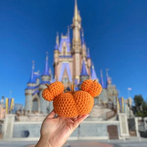 Crochet Pumpkin Pattern- Crochet Mouse Ear Pumpkin- Fall Crochet Decor- Easy Crochet Pattern-  Mouse Ear Inspired Decor