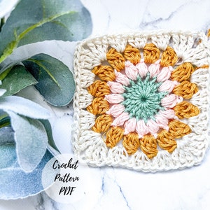 Crochet Granny Square Pattern- Crochet Granny Square- Granny Square PDF- Easy Granny Square