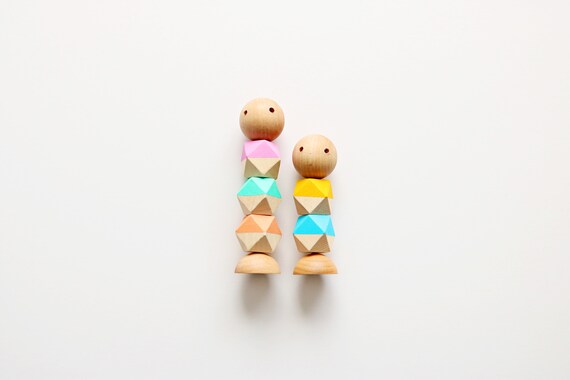 Little Wooden People Fidget Toy Sensory Toys Eco Etsy - duck on a cone roblox