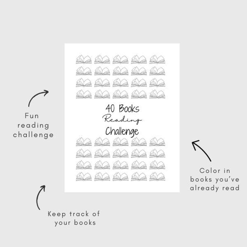 40-book Reading Challenge Template | Minimalist Reading Tracker ...
