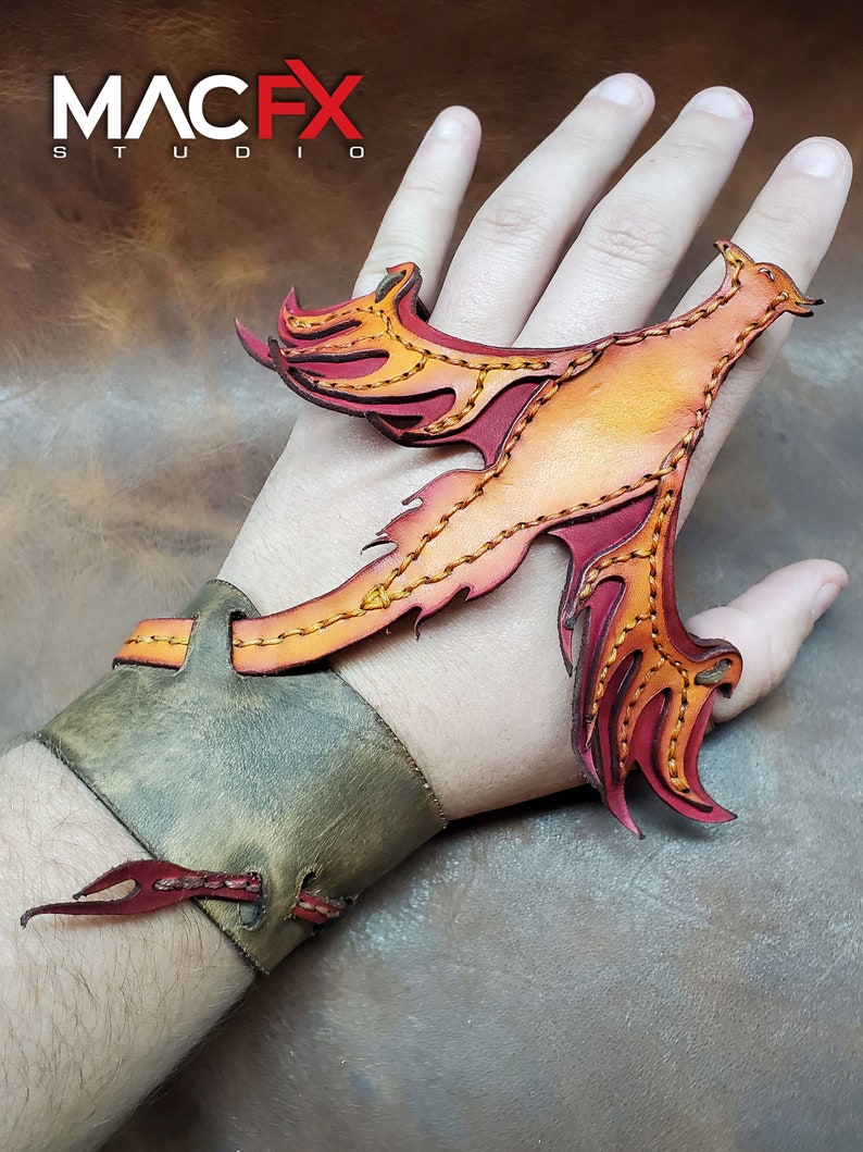 Leather Phoenix Bracelet Left Hand