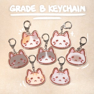 Grade B Acrylic Keychain, Cute Cat Keychain, Double Sided Epoxy, Kawaii Pendant Accessory
