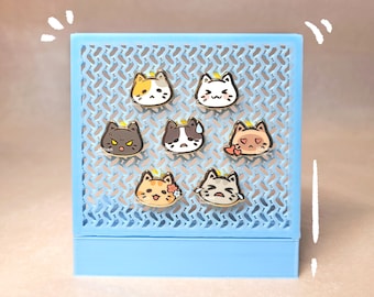 Cute Moody Cat Enamel Pin, Small Mini Kitty Lapel Pin, Kawaii Cat Filler Pin for Backpack, Animal Pin, Cat Lover Gift for Women