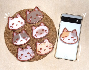 Moody Cat Phone Grip: Acrylic Kawaii Kitten Phone Stand