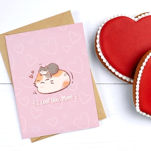 Carte Je te fais plaisir, carte de voeux pour la fête des mères, carte de maman chat, carte de jeu de mots drôle, carte Kawaii Kitty, cadeau unique pour les amoureux des chats pour maman
