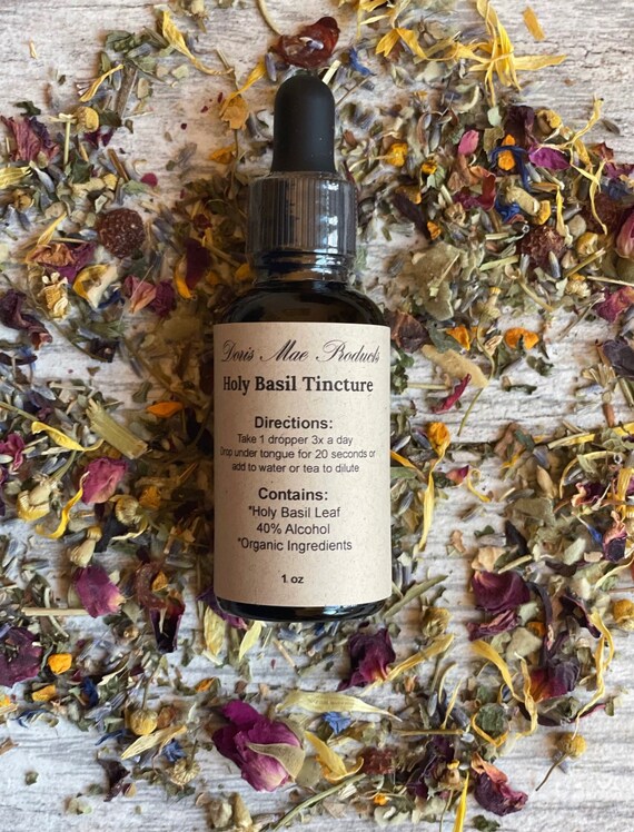Holy Basil Tincture Natural Relief Herbal Tincture Etsy