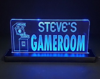 Custom Game Room LED neon acrylic laser cut sign Father's Day Dad Man Brother Gift