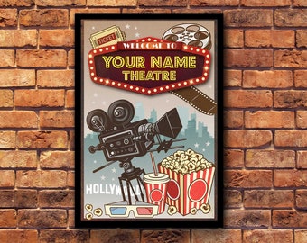 Personalized Theatre Room Poster Movie Sign