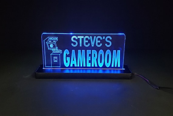 Custom Game Room LED Neon Acrylic Laser Cut Sign Father's Day Dad