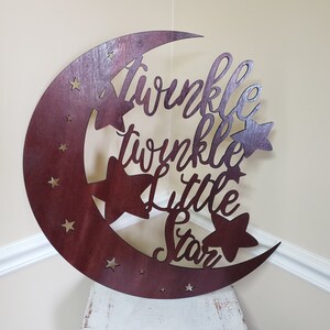 Twinkle Twinkle Little Star Wood Wall Nursery Sign Baby Shower Gift