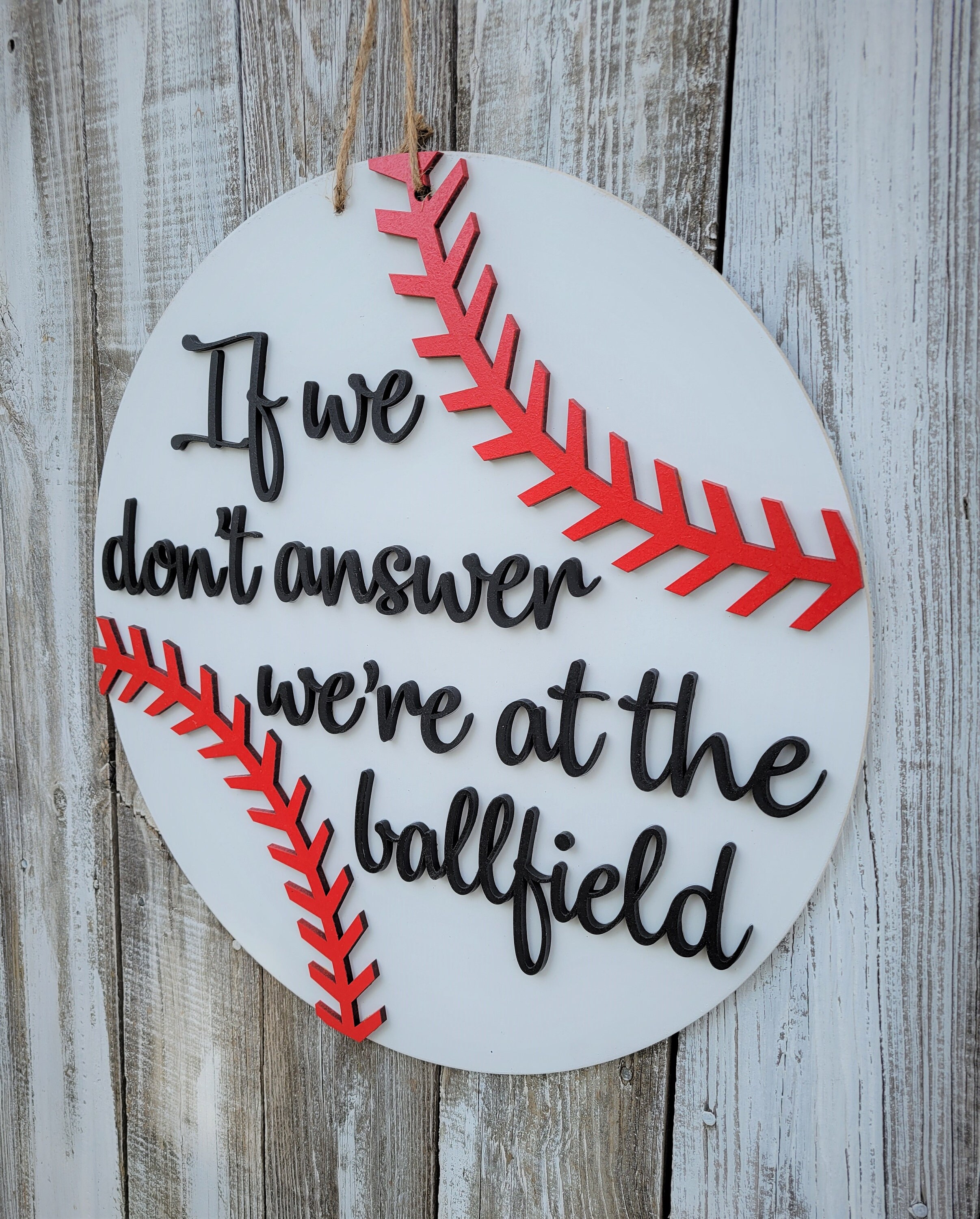 NABRAND Cartello in legno con scritta in inglese Country Wooden Game Baseball, in legno invecchiato, con citazione, decorazione decorativa da parete, per la sala da pranzo in cottage, 30 x 30 cm