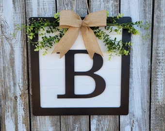 Square Framed Initial Letter Door Hanger Wall Sign Office Housewarming Wedding Gift