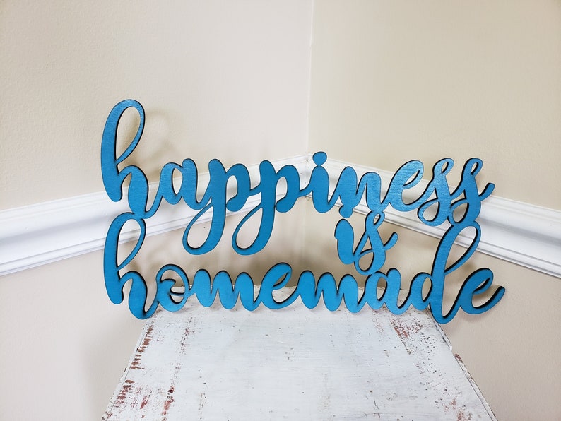 Happiness is Homemade Wooden Sign Kitchen Farmhouse