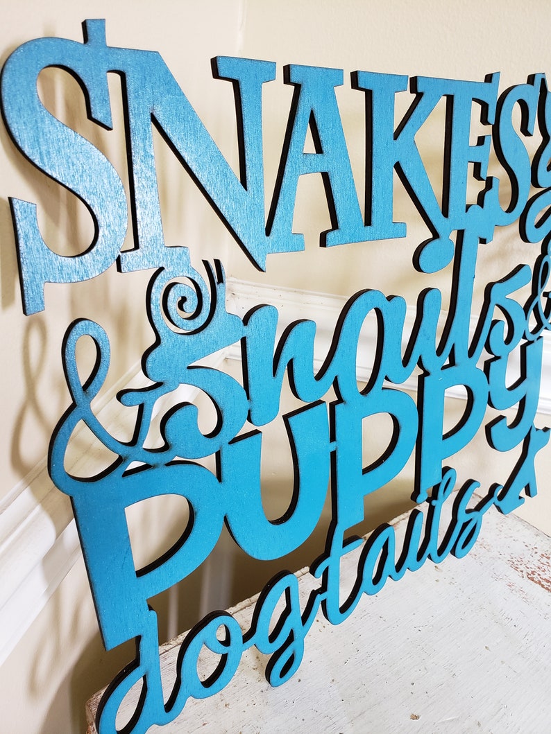 Snakes Snails & Puppy Dog Tails Wooden Nursery Little Boys Etsy