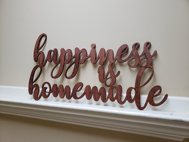 Happiness is Homemade Wooden Sign Kitchen Farmhouse