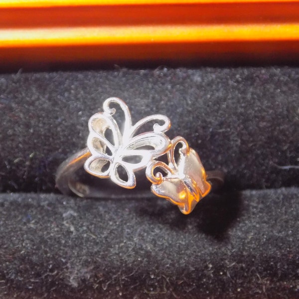 Sweet sterling silver butterfly ring size 7.25