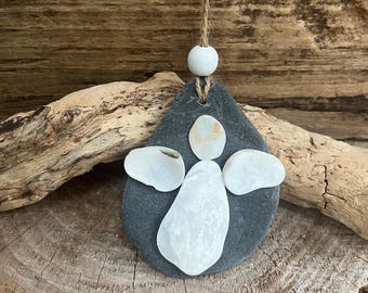 Scottish Sea slate and oyster  shell small  Guardian Angel