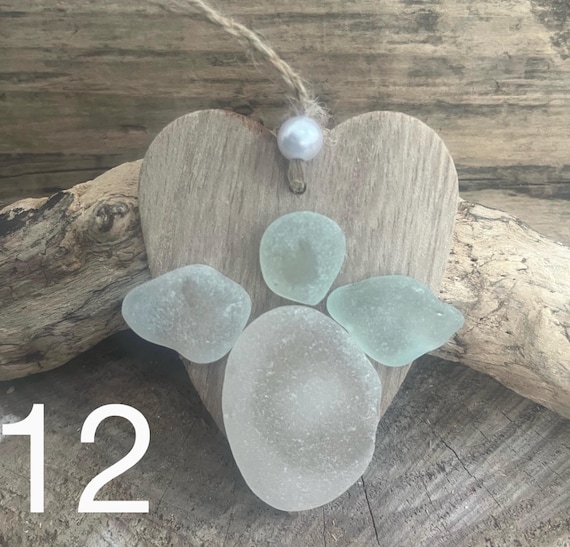 Scottish Sea Glass Guardian Angel Hanging Heart - Etsy