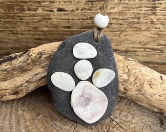 Scottish Sea slate and oyster  shell small  Guardian Angel