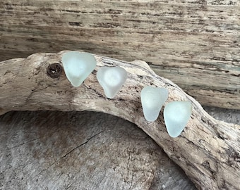 Bright Aqua/ Seafoam  Scottish Sea Glass Stud earrings with sterling silver.