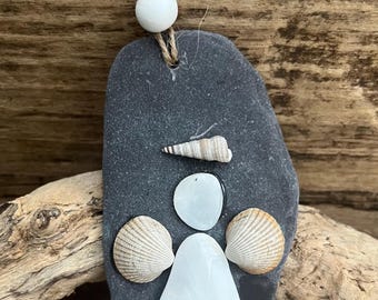 Scottish Sea slate and shell large Guardian Angel