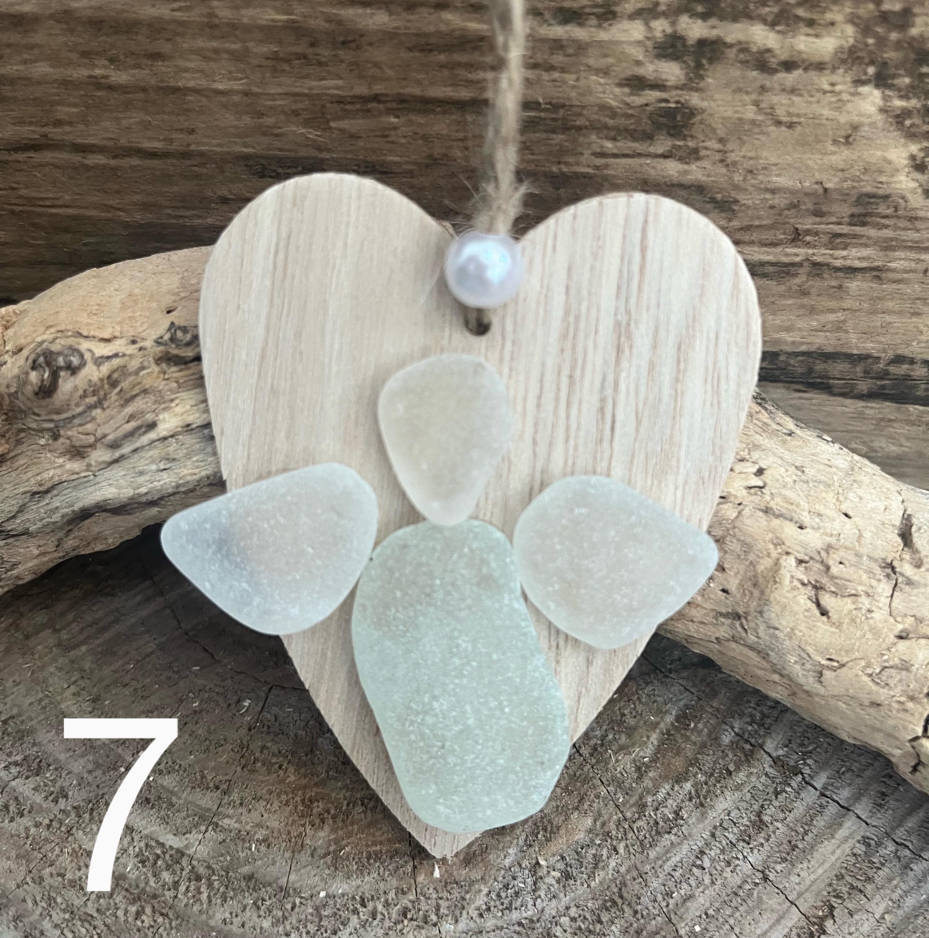 Scottish Sea Glass Guardian Angel Hanging Heart - Etsy