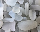 Frosted Smooth White Bulk Sea Beach Glass Genuine Surf Tumbled Hand Collected Lot 100 Pcs