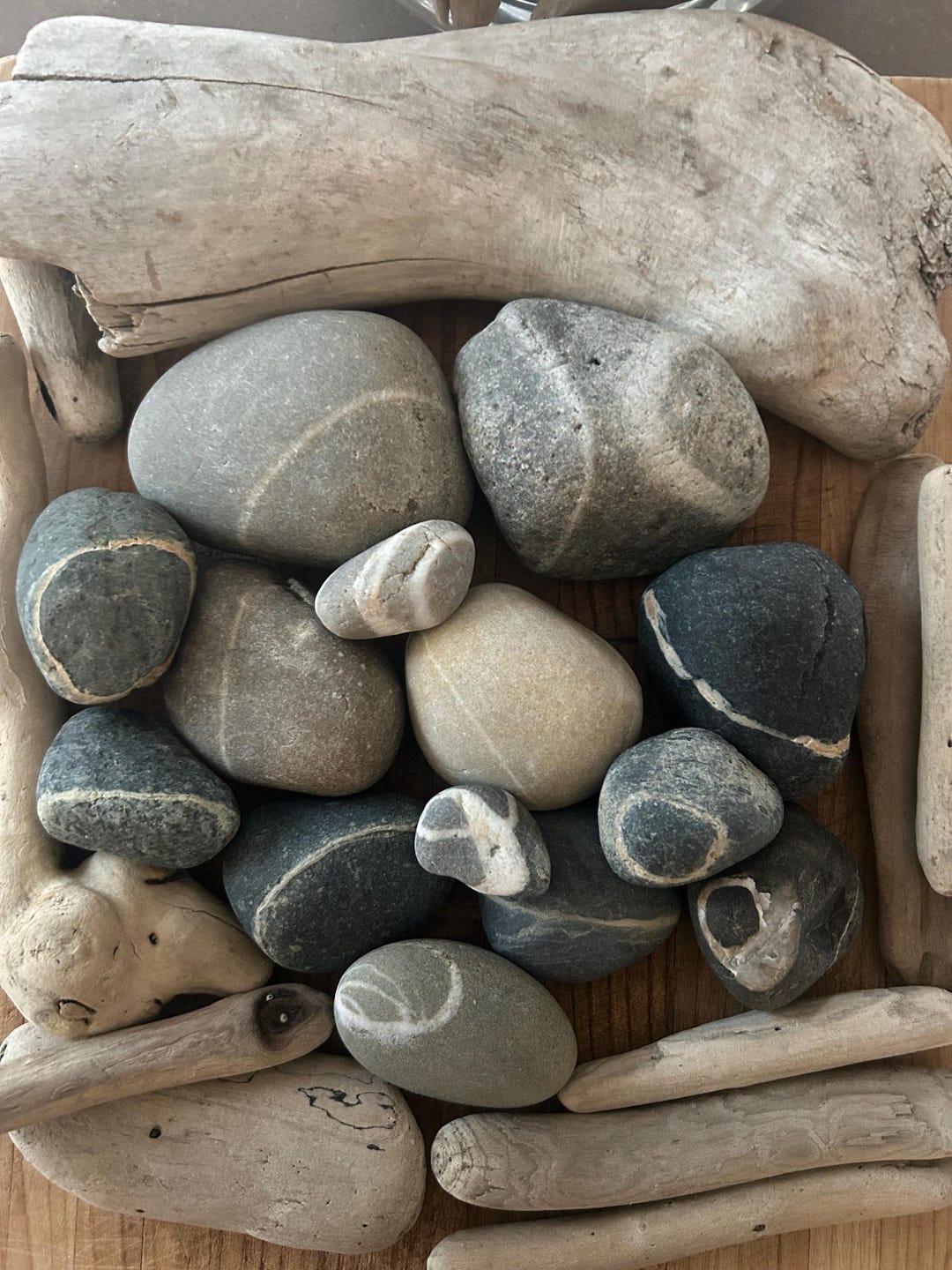 Pnw Rocks Unpolished Striped PNW Beach Rocks Genuine Sea Wish Wishing Stones With ...