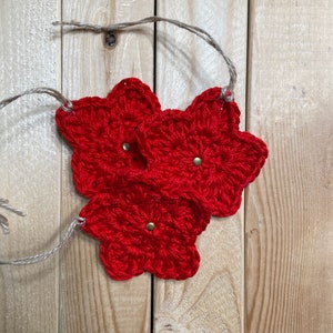 Hand Crocheted Christmas Star Ornament. Set of 27.
