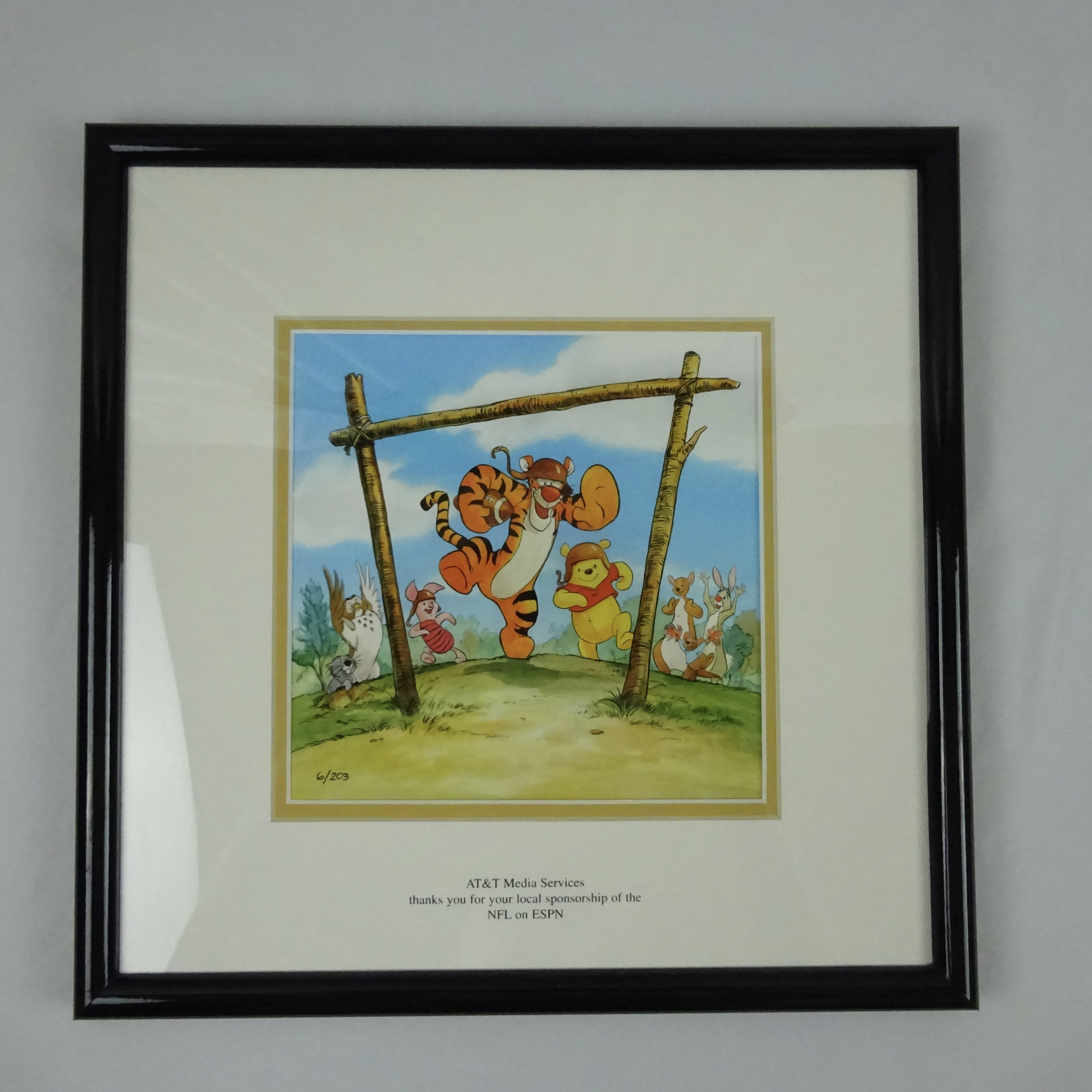 Walt Disney Certified Limited Edition Print of Tigger's Touchdown Run 6/203