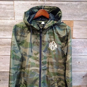 Personalized Camo Full Zip Windbreaker 