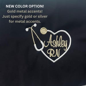Microfleece Medical Jacket Custom Embroidered Heart Stethoscope /Lightweight/Full Zip/Monogram/Scrub/SOLID COLOR /thin fleece, not bulky image 6