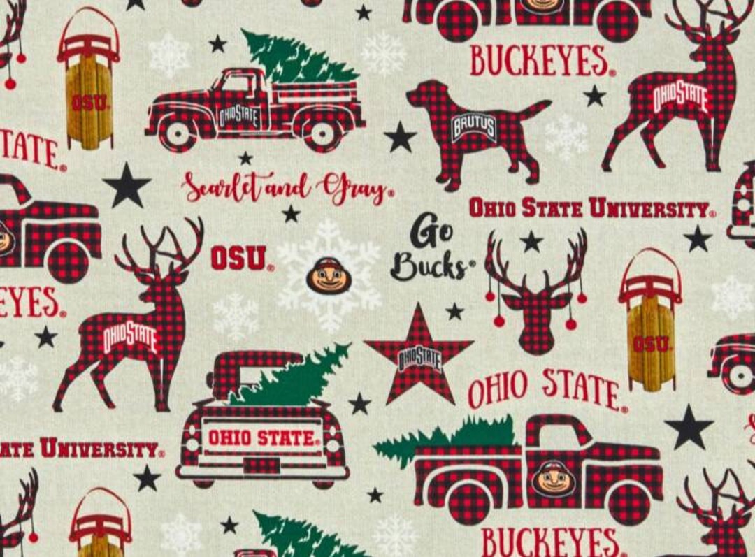 Ohio State Christmas Fabric by the Yard Etsy