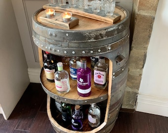 Home Bar Mini Bar Gin Bar Bottle Storage Barrel Bar Drinks Cabinet Oak  Barrel 5th Anniversary Whisky Bar the Malt House 