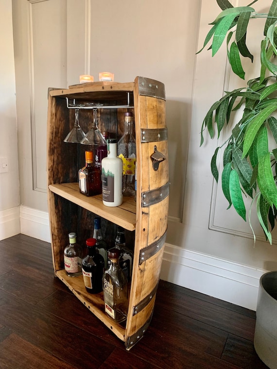 Home Bar Mini Bar Gin Bar Bottle Storage Barrel Bar Drinks Cabinet Oak  Barrel 5th Anniversary Whisky Bar the Malt House 