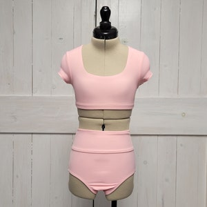 Blush Cap Sleeve 2 piece Girls Dance Set, Girls Dancewear, Dance Class, Dance Convention, Photo shoot
