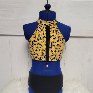 Animal/cheetah print halter dance set. Girls Dance Class, Girl&#39;s Dancewear, Dance Convention, Photo Shoot, Dance Audition