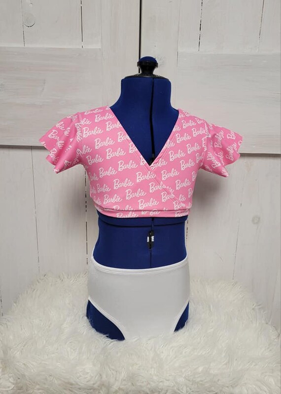 Barbie Flutter Sleeve Dance Set: Girls Lycra Dancewear