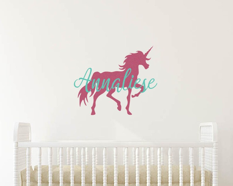 unicorn name decal unicorn wall decal unicorn wall sticker | etsy